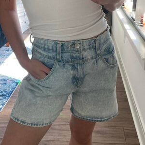 Urban BDG mom high rise shorts light wash vintage feel